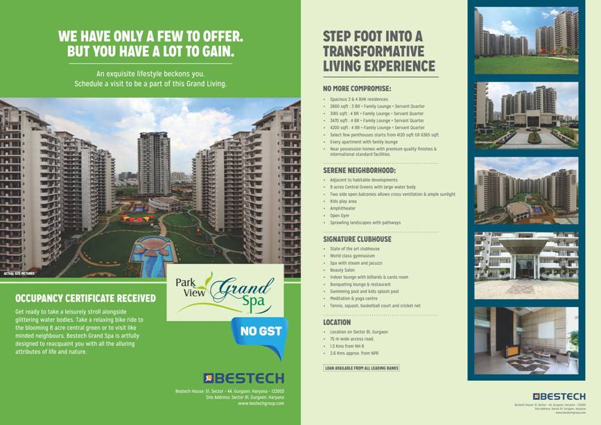 OC Received for Park View Grand Spa in Gurgaon